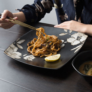 创意个性釉下艺术手绘日式陶瓷餐具套装杯子饭碗菜盘沙拉碗盘套具
