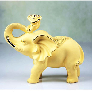 绒沙金富贵象纯银摆件银饰品吉祥如意好运鼻子向上公司开业礼品