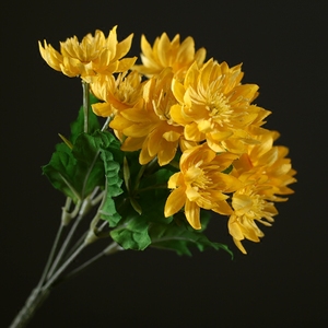 黄金菊假花仿真花家居装饰品水培花瓶花插假花田园风格把束小菊花