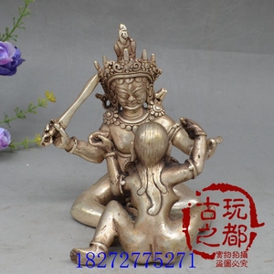 古玩收藏精品藏佛密宗双身佛欢喜佛尼泊尔铜佛像藏传铜像居家摆件