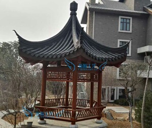 苏式徽派青瓦琉璃瓦水泥瓦盖瓦实木木结构定制古建明清凉亭木亭子