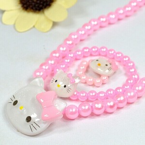 卡通kitty韩版儿童时尚饰品三件套新款kitty猫珍珠项饰首饰套装