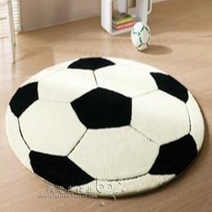 可爱儿童足球圆形地毯客厅茶几卧室床边电脑椅手工腈纶地毯定制
