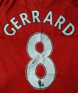 利物浦steven gerrard斯蒂芬杰拉德亲笔签名球衣xz