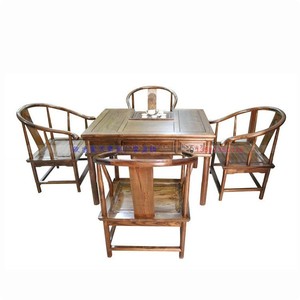 中式实木雕花茶桌椅组合五件套明清古典茶台休闲茶艺桌茶几推荐