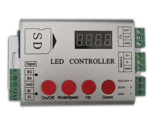 led控制器dmx512和ttl信号sd卡2048点控数码点光源视频广告灯串