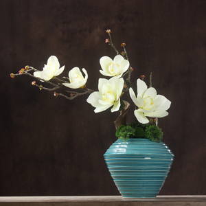 玉兰插花盆花室内装饰花卉假花仿真花套装客厅家居摆设花艺摆件