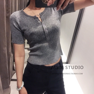 性感露半胸短t恤