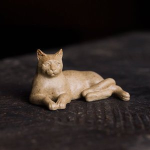 景德镇 全手工陶瓷雕塑喵星人猫玩宠 饰品手家居摆件紫砂茶宠茶具