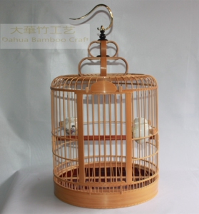 大华竹工艺3号笼 川笼 雕花鸟笼雕花万字画眉笼手工制作画眉笼