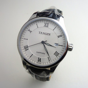 瑞士tangin天骏表 石英手表真皮表带男表t02276g天珺2276