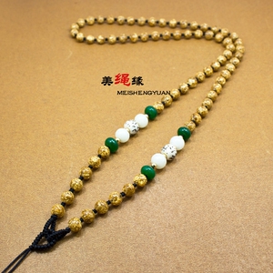 美绳缘手工编织高档黄金翡翠碧玉佛公牌蜡蜜男女项链绳吊坠挂绳