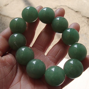 天然a货新疆和田东陵玉手链 正品翡翠绿东陵玉手链 男女款玉手串