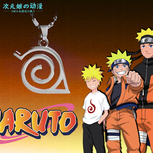 动漫周边饰品 火影忍者项链吊坠 木叶村标志 漩涡鸣人