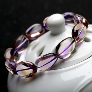 天然紫黄晶随型手链女紫水晶手串