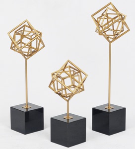 家居叠加方形雕塑-电镀钛金摆件酒店样板房雕塑工艺品客厅装饰品