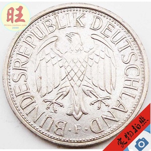 外国钱币 德国1954-1989年1马克铜镍硬币 .鹰.橡树叶23mm.纹边