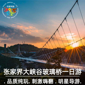 张家界大峡谷玻璃桥一日游张家界旅游纯玩 含门票 游船 市区接送