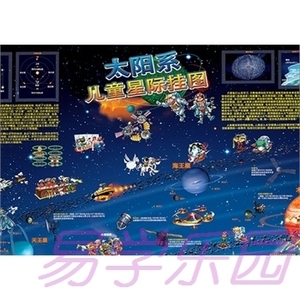 穿越九大行星地图太阳星系星际挂图太空旅行星系科普知识墙壁挂图