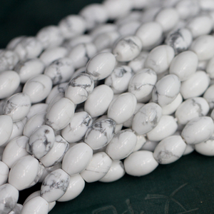 【雪】原色白松石/菱镁矿/米珠/竖孔/diy配件半成品/无优化