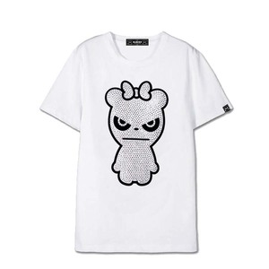 2016纯棉春夏女t恤 你好镶钻熊猫panda潮牌高品质烫钻款 精品