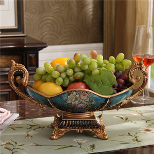 水果盘客厅 现代欧式茶几树脂家居摆件 装饰工艺品大号结婚礼品物