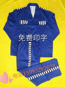 化妆舞会万圣节服装短袖黑白条纹囚衣成人男女监狱囚服囚犯演出服