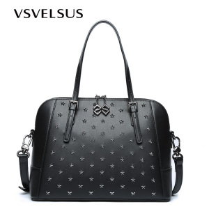 vsvelsus威尔萨斯2016季新品女包真皮铆钉单肩包斜挎
