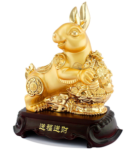 招财兔树脂摆件