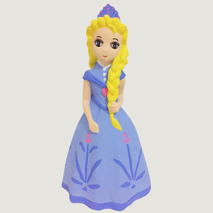 23cm高 12cm宽 蓝色爱莎公主 卡通手绘石膏像娃娃乳胶模具彩绘