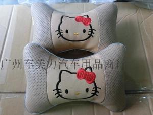 hello kitty卡通汽车头枕护颈枕KT猫车用皮头枕 凯蒂猫骨头靠枕
