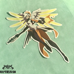 tlp反光车贴 守望先锋喷漆涂鸦周边天使mercy 墙贴定制游戏贴纸
