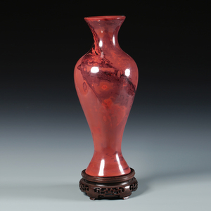 博山琉璃料器名贵色料鸡肝石梅瓶收藏传世纹饰丰富馈赠佳品