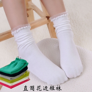 白色花边袜子包邮