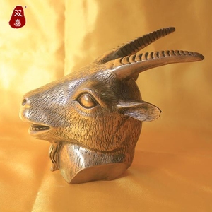 铜12生肖摆件铜羊摆件铜羊首纯铜羊摆件羊 纯铜招财羊摆件 纯铜