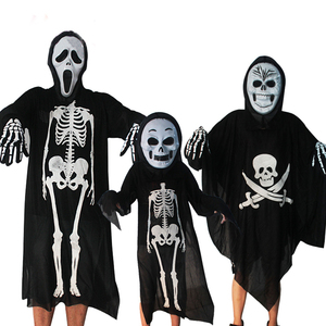 万圣节cosplay化妆舞会服装 骷髅骨架鬼衣披风成人儿童恐怖面具