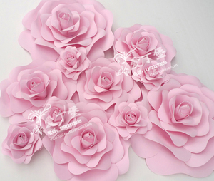 粉色婚庆背景玫瑰花泡沫花手工花大型纸花婚庆用品布置绢花人造花