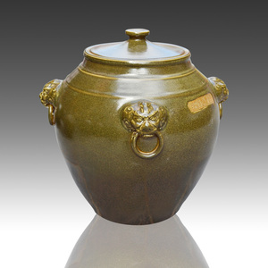 景德镇陶瓷器带盖米缸米桶茶叶末酒缸油缸水缸狮耳储物罐50100斤