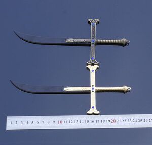 动漫兵器武器模型米霍克/鹰眼大刀刀扣模型摆件未开刃