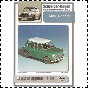 英国Mini Cooper1963年版纸模型1:24汽车模型迷你创意手工拼装DIY