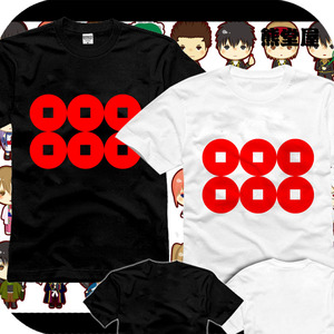 日本战国武将六文钱六连钱真田幸村纯棉家徽家纹衣服短袖t恤