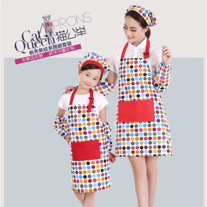 韩版袖套儿童厨师帽围裙套装厨房工作服包邮定制印LOGO