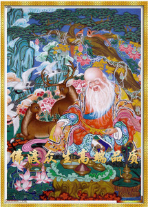 新款客厅佛堂印花十字绣套件 佛像财神钻石绣 六长寿老人图全绣