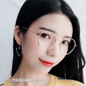 超轻成品近视眼镜框女韩版潮 复古原宿珍珠文艺圆脸框金丝眼睛架