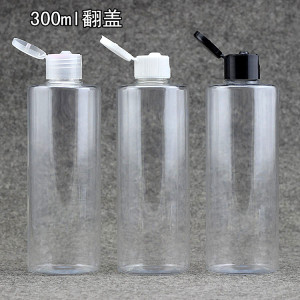 分装瓶300ml塑料透明pet瓶洗发水沐浴露化妆品试用装蝴蝶结翻盖瓶