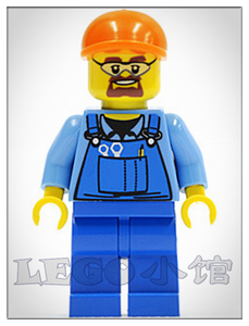 全新货lego乐高城市广场60026单出人仔cty398男工人着工作服全新