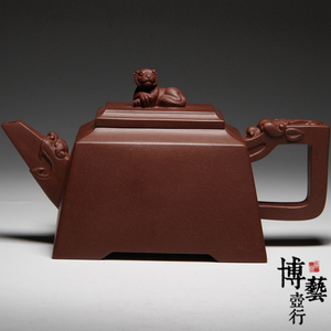 宜兴紫砂壶 全手工壶 茶壶 底槽清方 330cc 藏龙卧虎 顾亚明紫砂