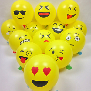 8克笑脸唇印印花乳胶气球 微笑表情气球 派对酒吧装饰气球