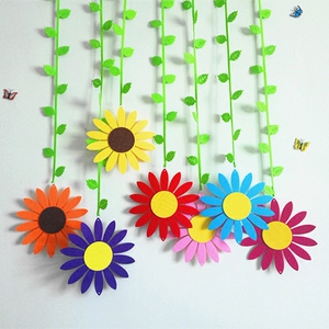 幼儿园吊饰店铺装饰品教室走廊卧室儿童房间悬挂物布置双面太阳花