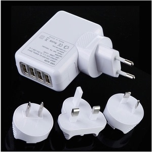 4USB旅行充电器iPhone5 4S iPad3充电器5V2A 三星多口USB充头